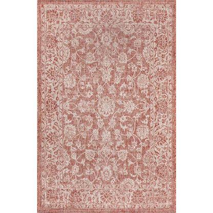 Tela Bohemian Textured Weave Floral Indoor/Outdoor Area Rug