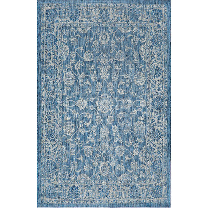 Tela Bohemian Textured Weave Floral Indoor/Outdoor Area Rug