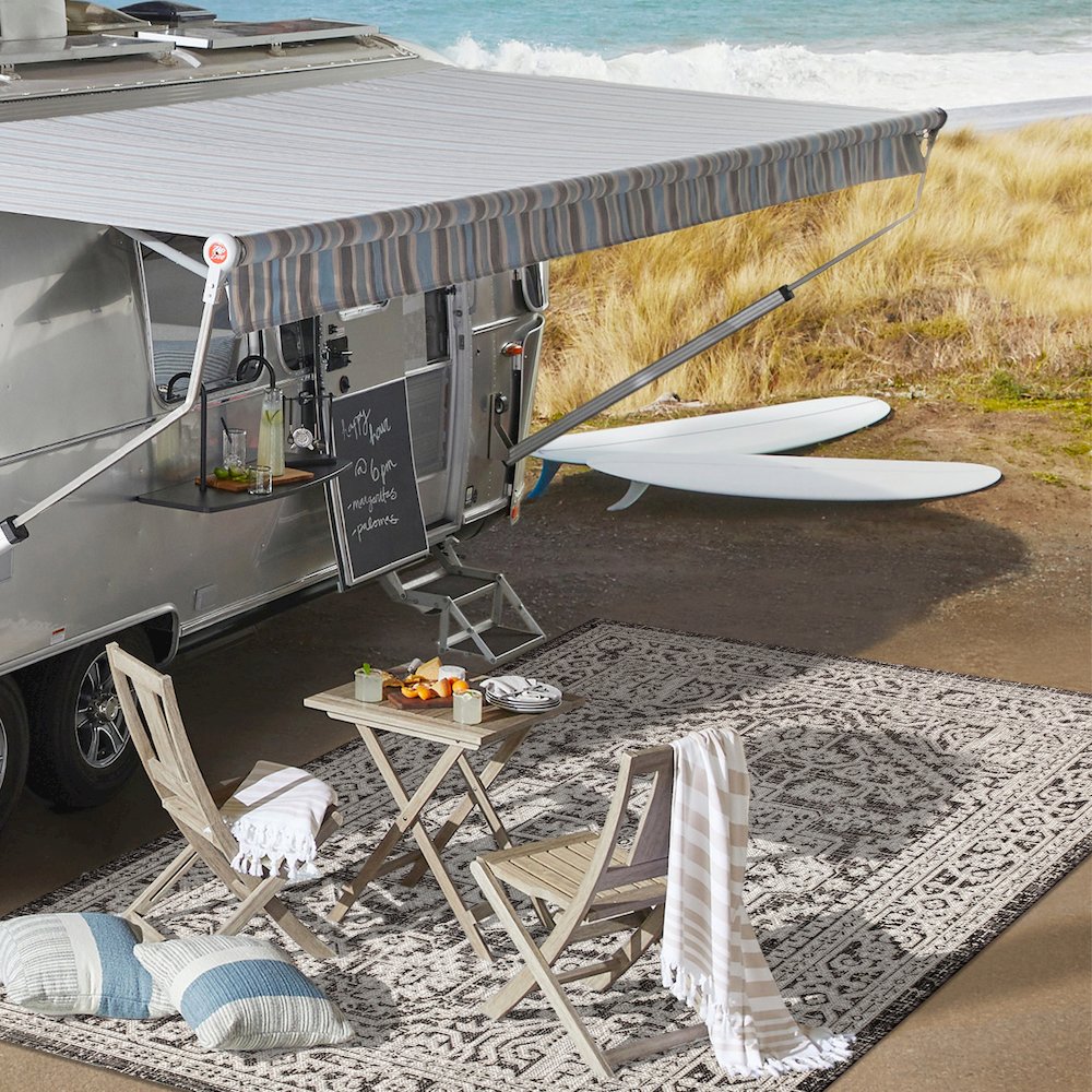 Sinjuri Medallion Textured Weave Indoor/Outdoor Area Rug