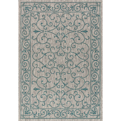 Charleston Vintage Filigree Textured Weave Indoor/Outdoor Area Rug