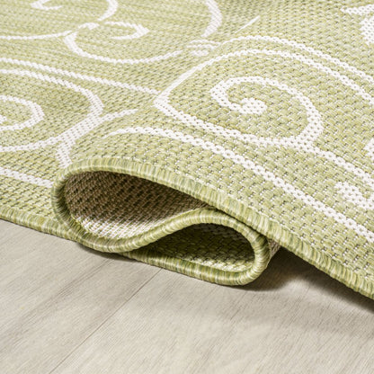 Charleston Vintage Filigree Textured Weave Indoor/Outdoor Area Rug