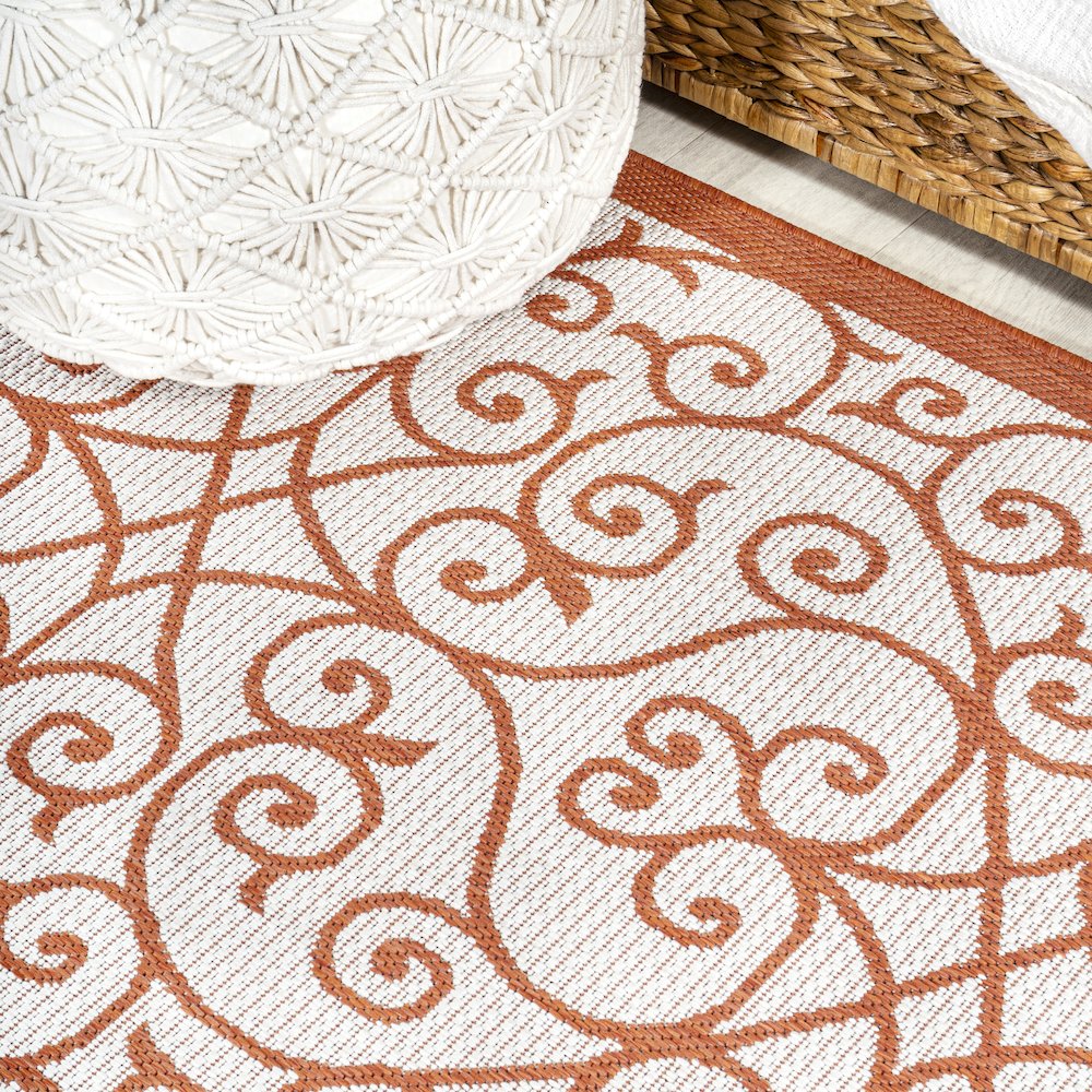 Madrid Vintage Filigree Textured Weave Indoor/Outdoor Area Rug
