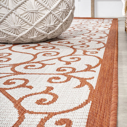 Madrid Vintage Filigree Textured Weave Indoor/Outdoor Area Rug