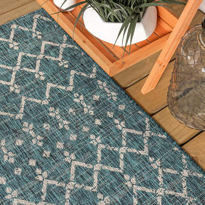 Ourika Moroccan Geometric Textured Weave Indoor/Outdoor Area Rug