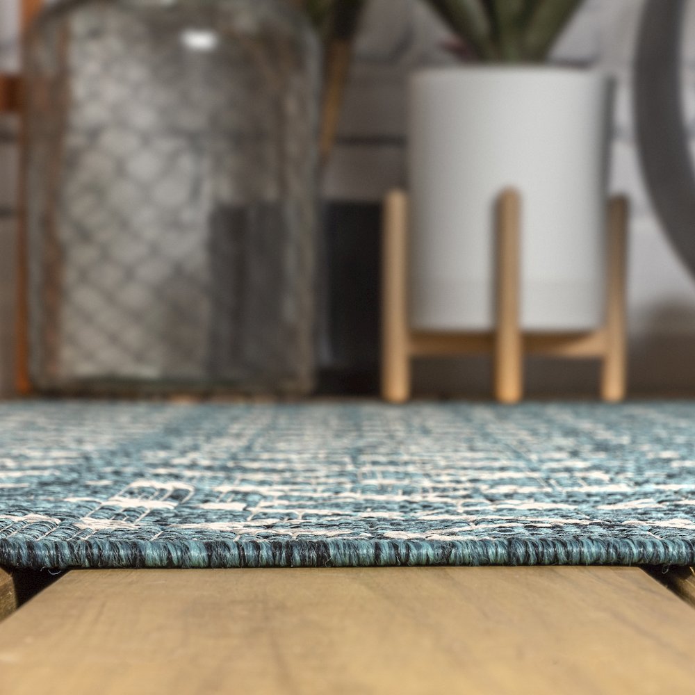 Ourika Moroccan Geometric Textured Weave Indoor/Outdoor Area Rug