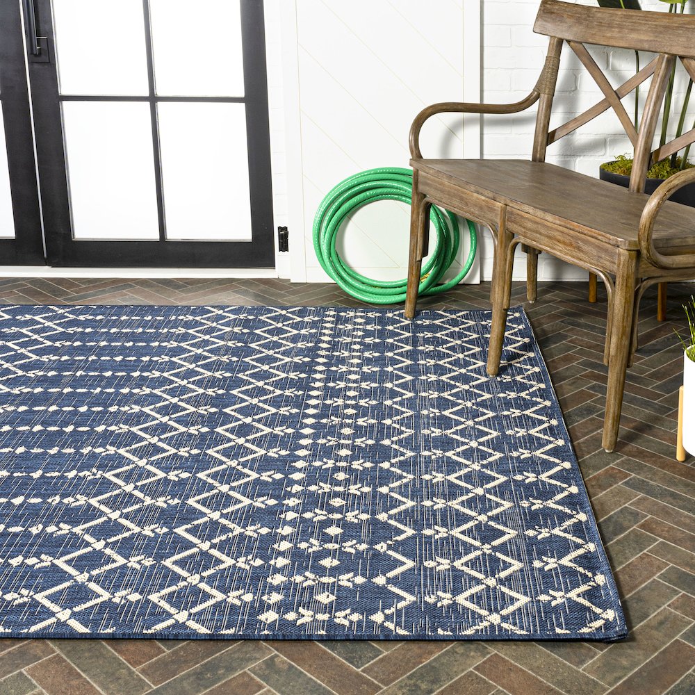 Ourika Moroccan Geometric Textured Weave Indoor/Outdoor Area Rug