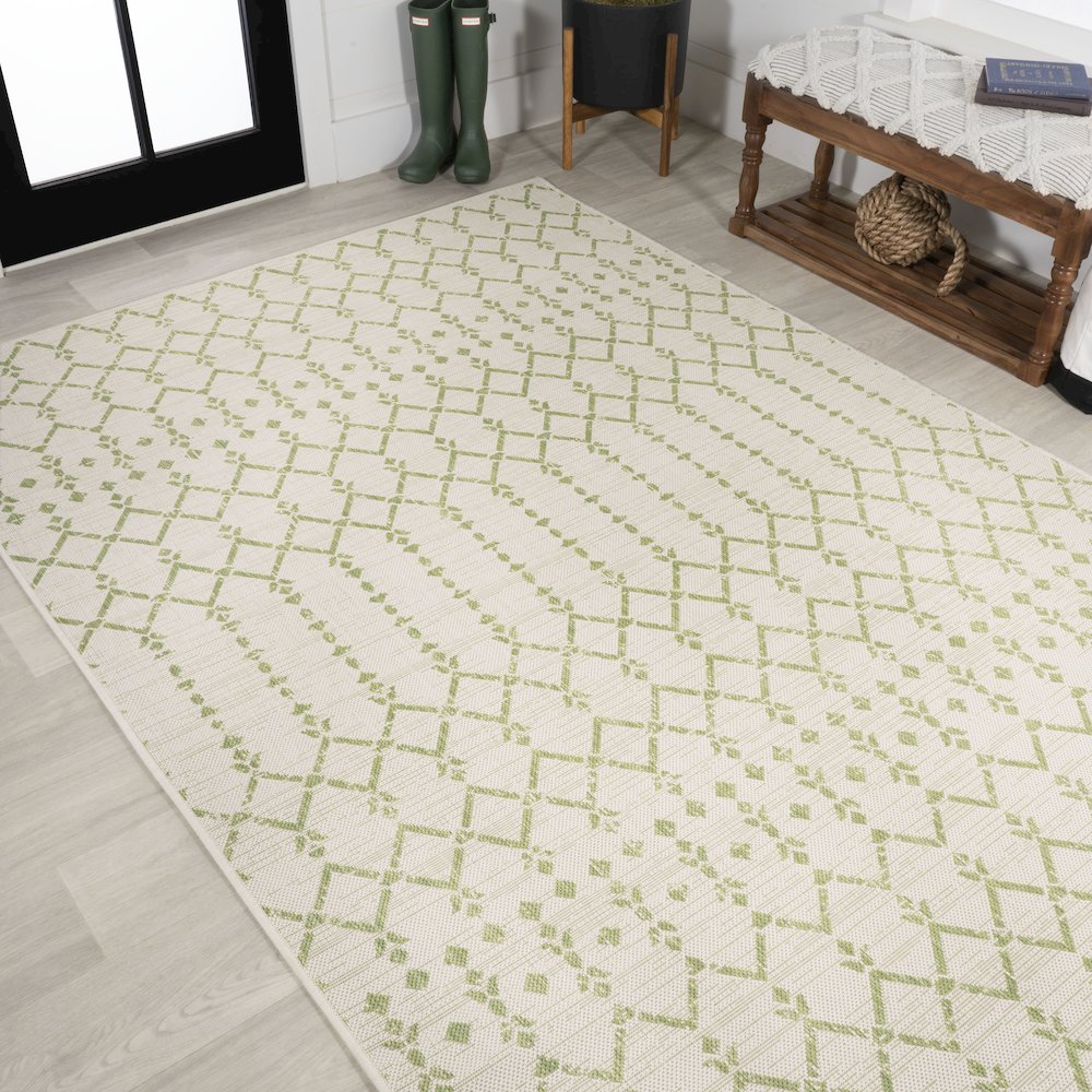 Ourika Moroccan Geometric Textured Weave Indoor/Outdoor Area Rug