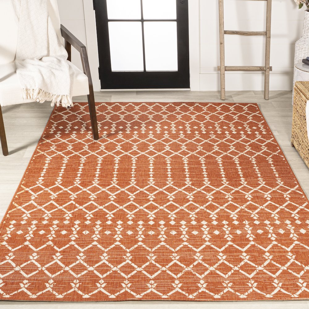 Ourika Moroccan Geometric Textured Weave Indoor/Outdoor Area Rug