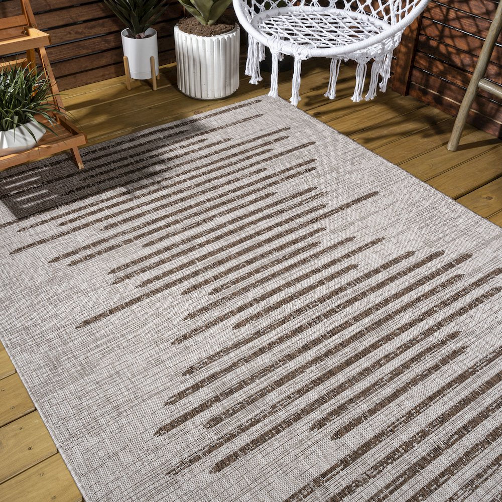 Zolak Berber Stripe Geometric Indoor/Outdoor Area Rug