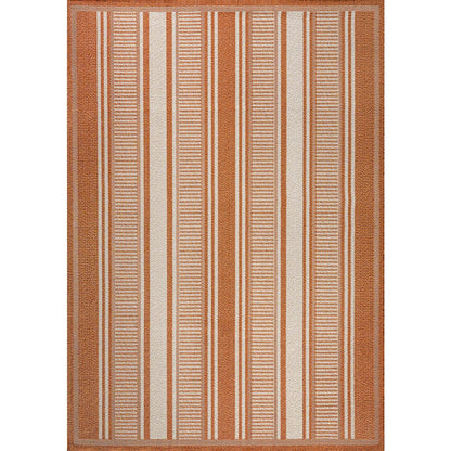 Haynes Modern Double Stripe Indoor/Outdoor Area Rug