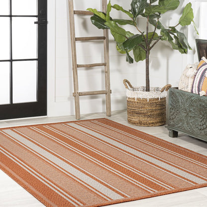 Haynes Modern Double Stripe Indoor/Outdoor Area Rug