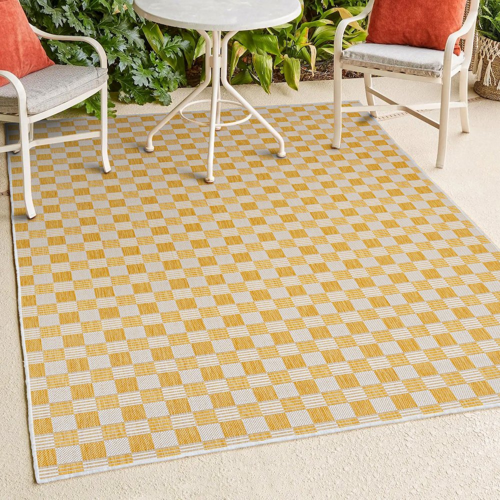 Aimee Traditional Cottage Checkerboard Indoor/Outdoor Area Rug