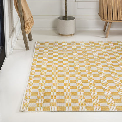 Aimee Traditional Cottage Checkerboard Indoor/Outdoor Area Rug