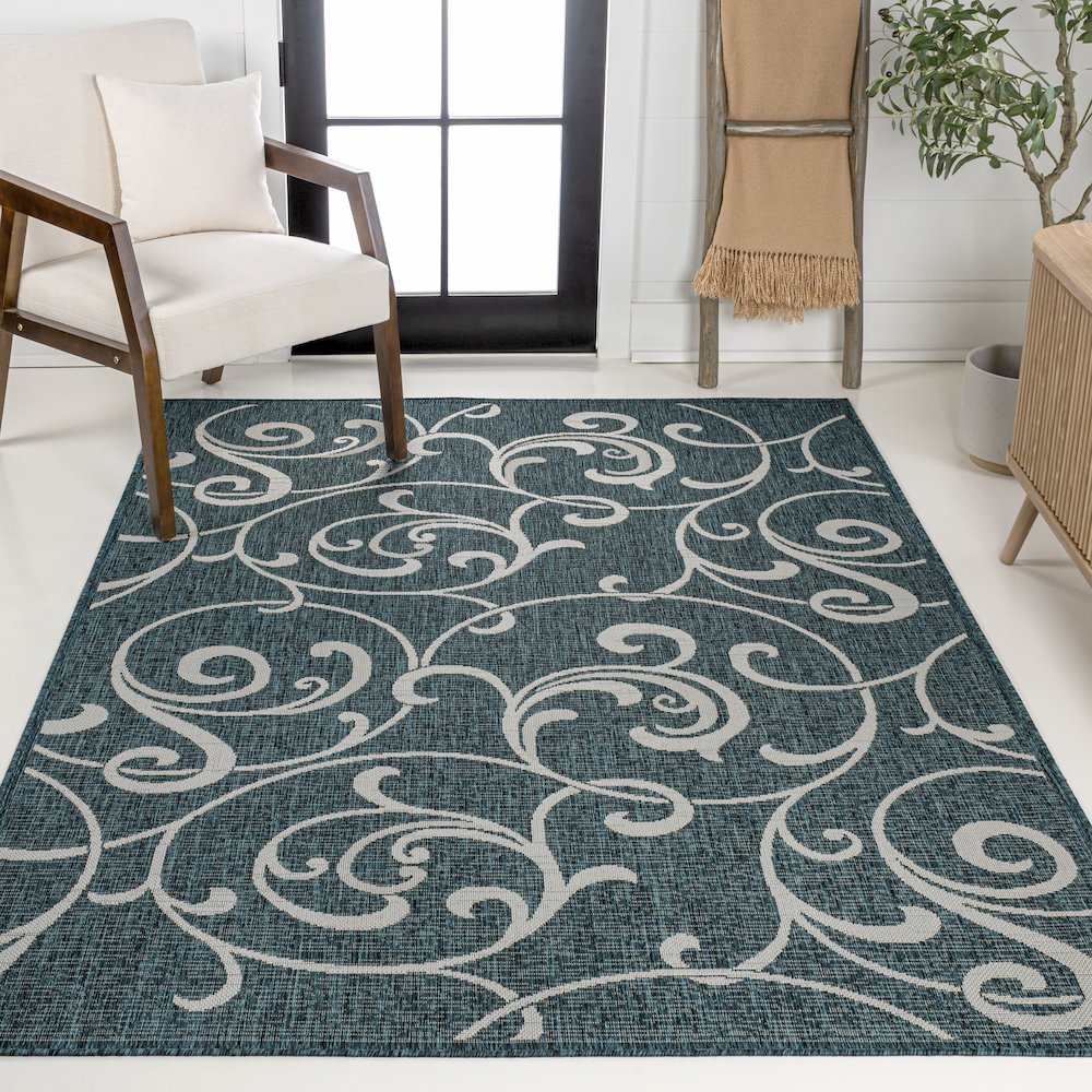Maribel Traditional Classic All-Over Scroll Indoor/Outdoor Area Rug