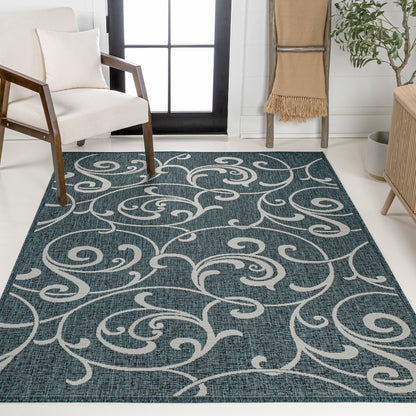 Maribel Traditional Classic All-Over Scroll Indoor/Outdoor Area Rug