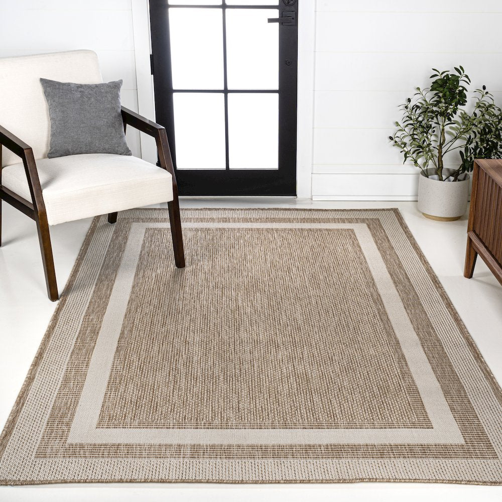 Dover Classic -Stripe Border Indoor/Outdoor Area Rug