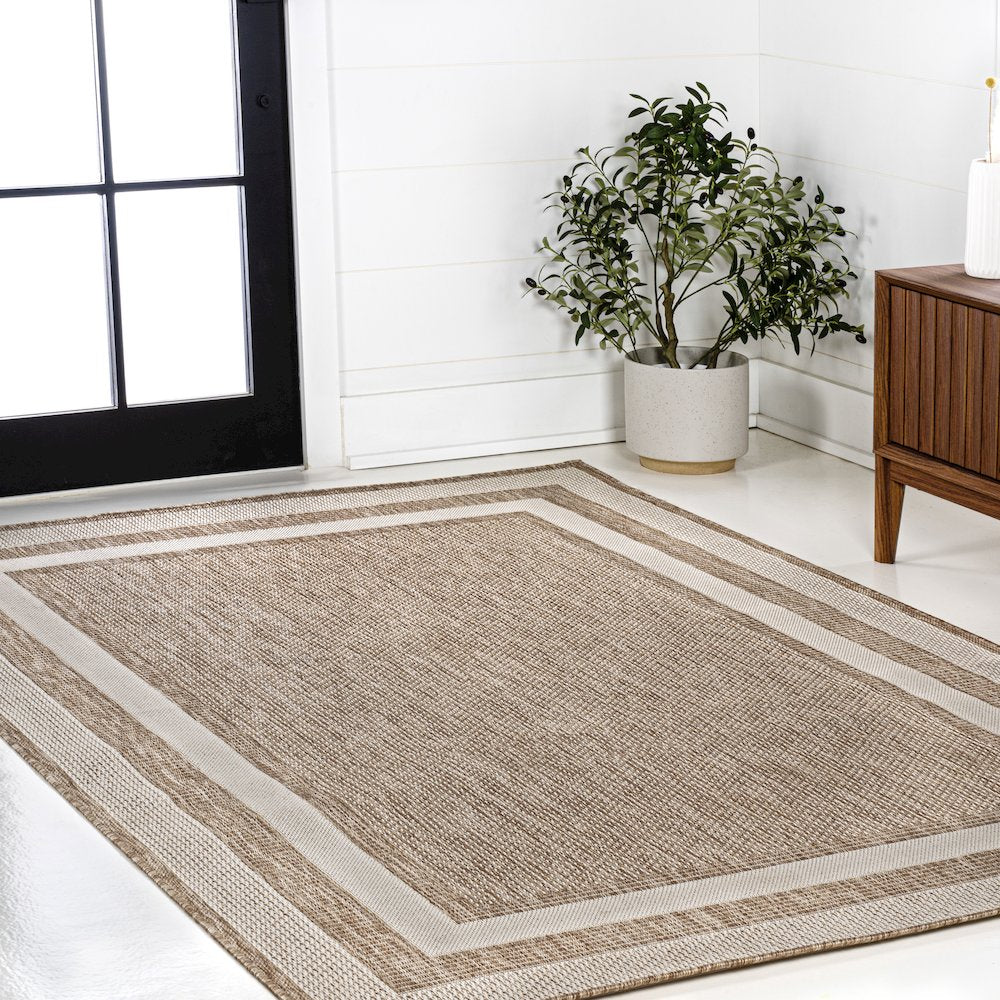 Dover Classic -Stripe Border Indoor/Outdoor Area Rug