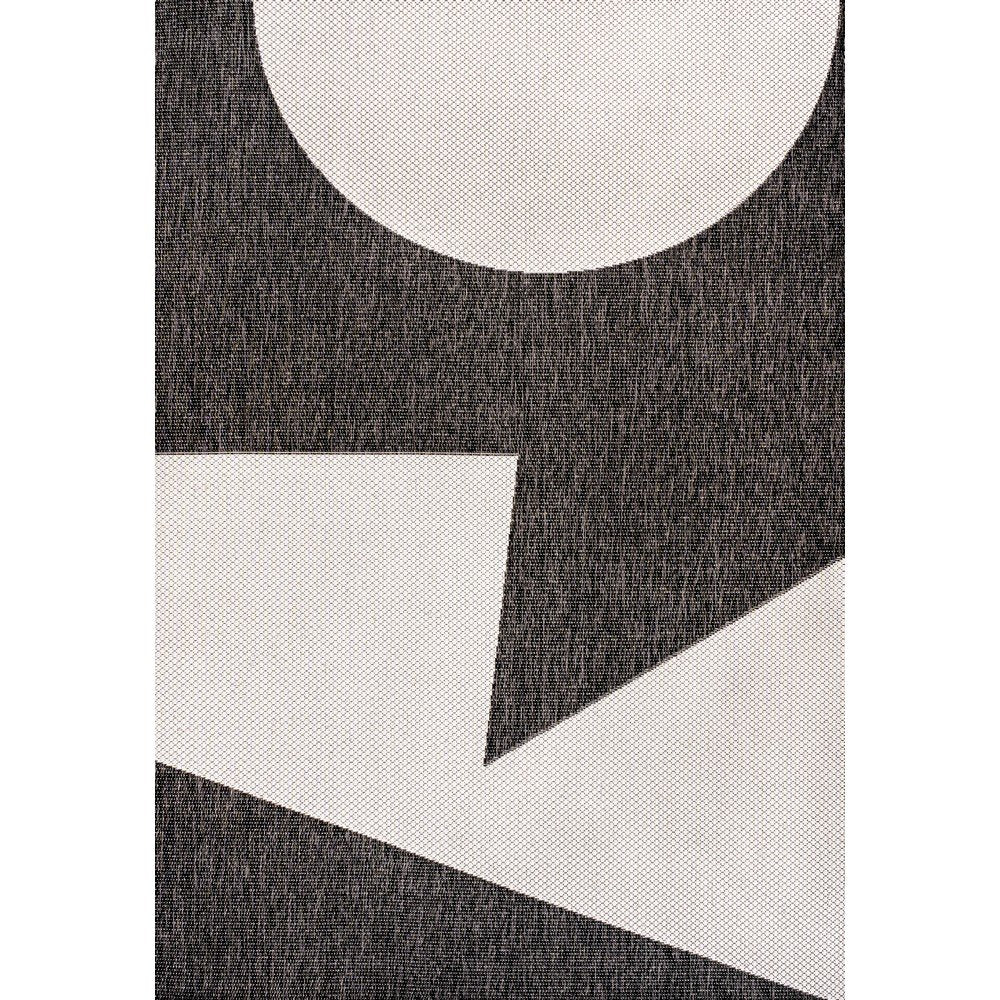 Two-Tone Black/Cream 5 ft. x 8 ft. Indoor/Outdoor Area Rug