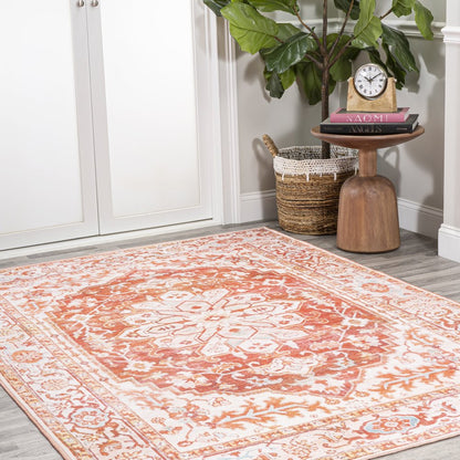 Asa Ornate Medallion Washable Indoor/Outdoor Area Rug
