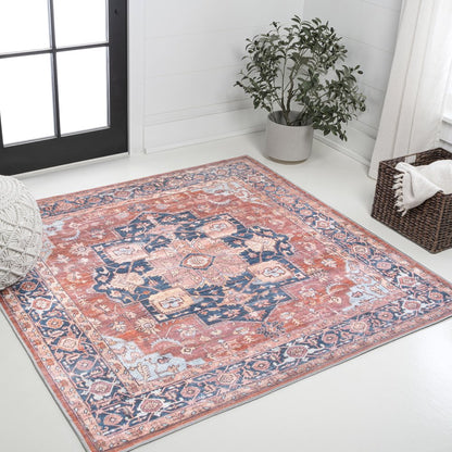 Maris Ornate Medallion Machine-Washable Area Rug