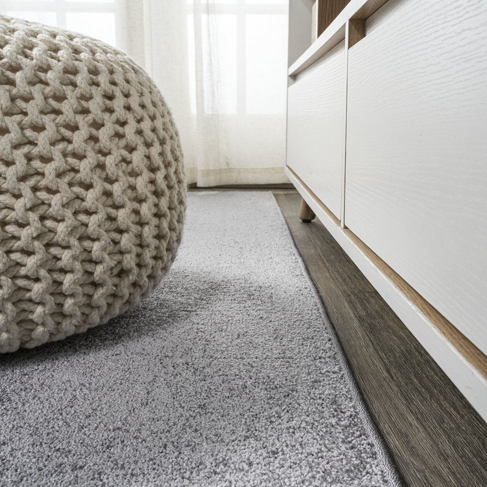 Haze Solid Low Pile Area Rug Gray