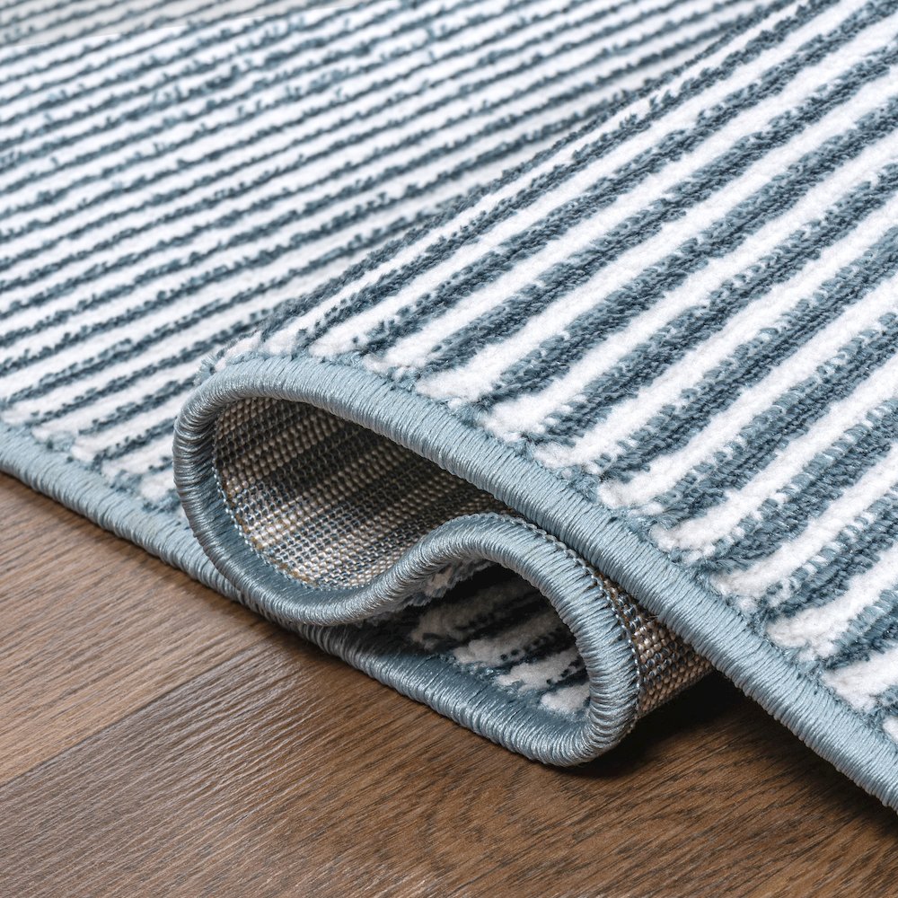 Cole Modern Minimalist Pinstripe High-Low Area Rug