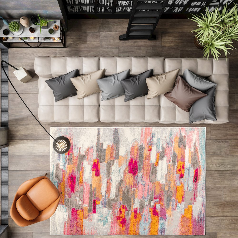 Contemporary Pop Modern Abstract Brushstroke Area Rug