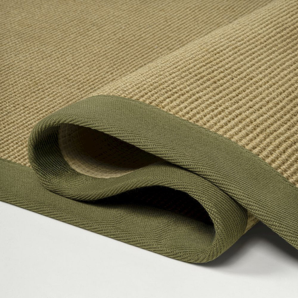 Camden Farmhouse Cottage Border Jute Natural/Olive 5 ft. x 8 ft. Area Rug