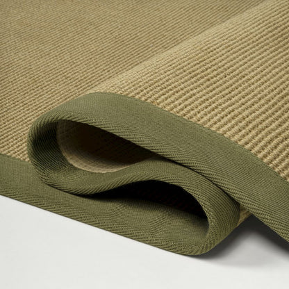 Camden Farmhouse Cottage Border Jute Natural/Olive 5 ft. x 8 ft. Area Rug