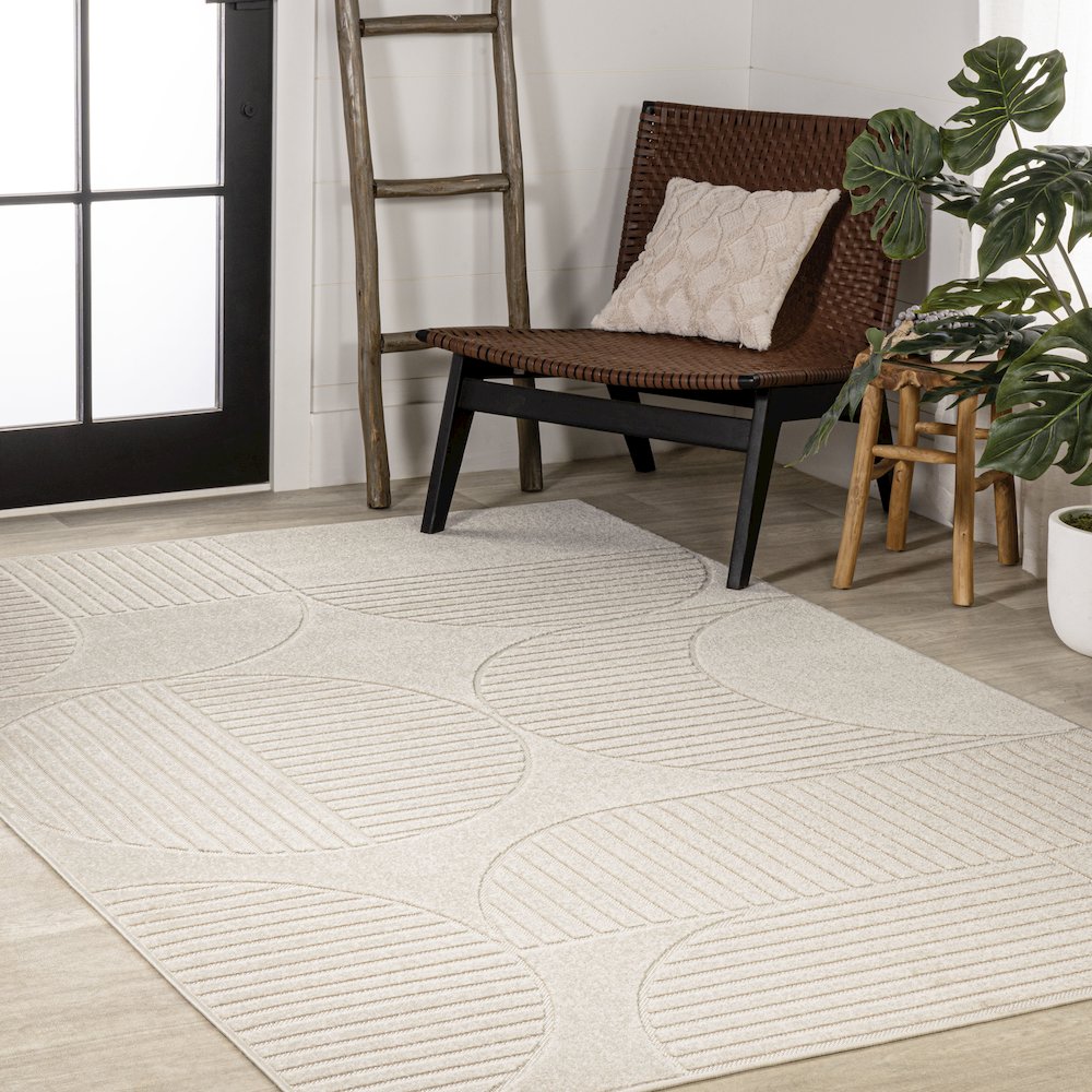 Nordby Geometric Arch Scandi Striped Area Rug