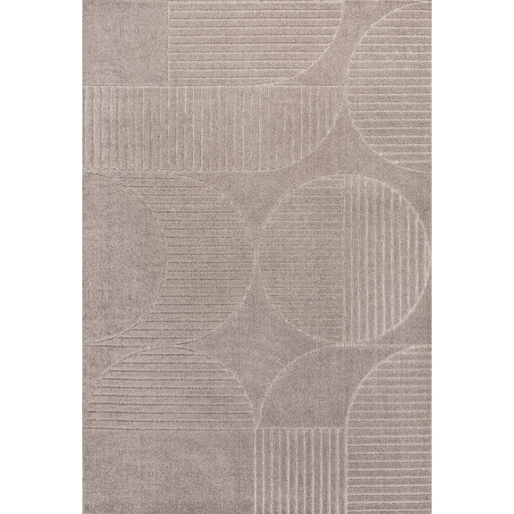 Nordby High-Low Geometric Arch Scandi Striped Indoor/Outdoor Area Rug