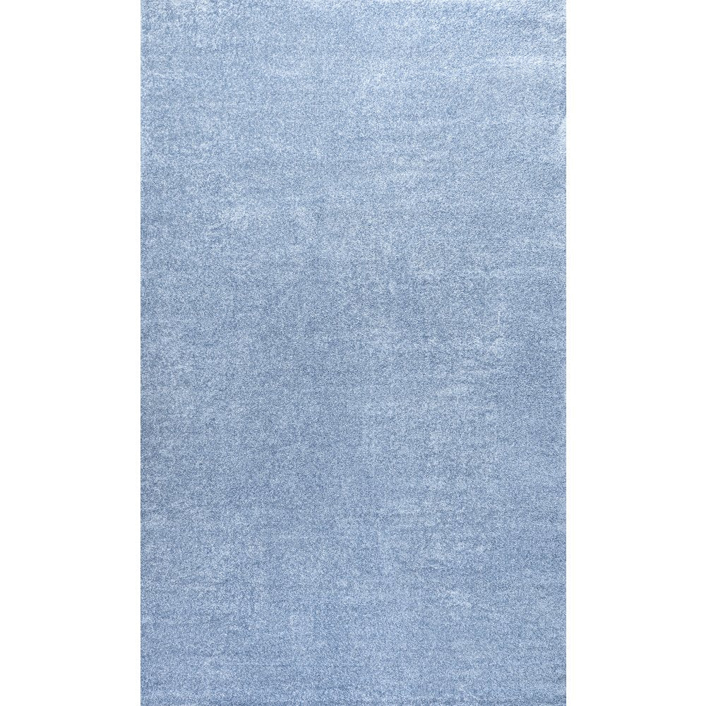 Haze Solid Low Pile Area Rug Classic Blue