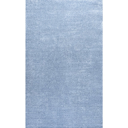 Haze Solid Low Pile Area Rug Classic Blue