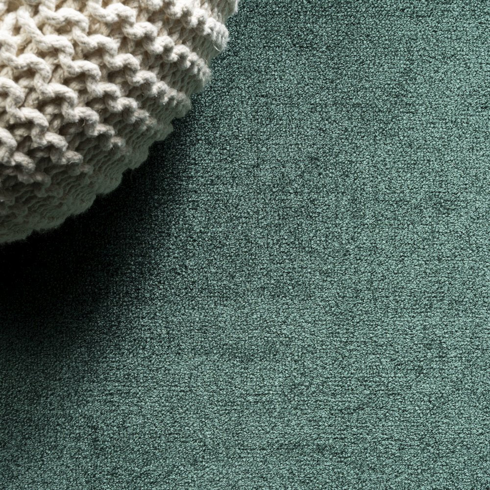 Haze Solid Low Pile Area Rug Emerald