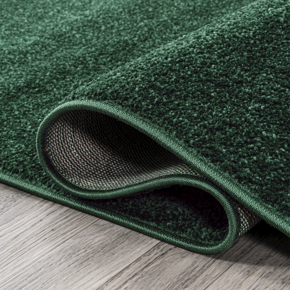 Haze Solid Low Pile Area Rug Emerald