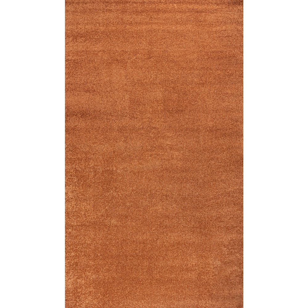 Haze Solid Low Pile Area Rug Orange
