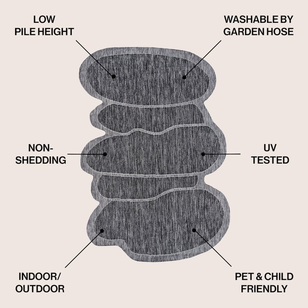 Jasper Modern Rustic AbstractIndoor/Outdoor Shaped  Rug