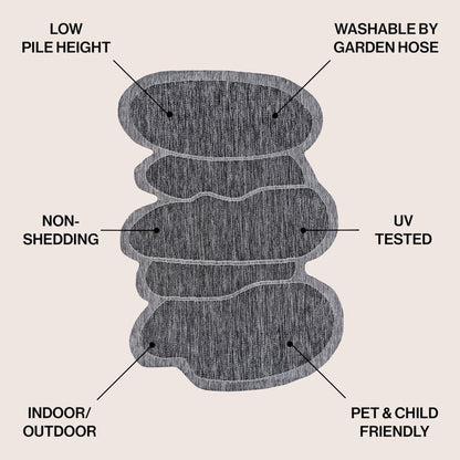 Jasper Modern Rustic AbstractIndoor/Outdoor Shaped  Rug