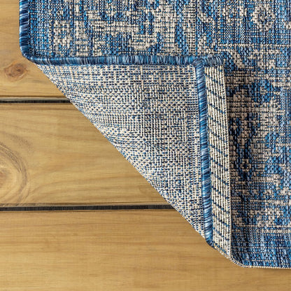 Tela Bohemian Textured Weave Floral Indoor/Outdoor Area Rug
