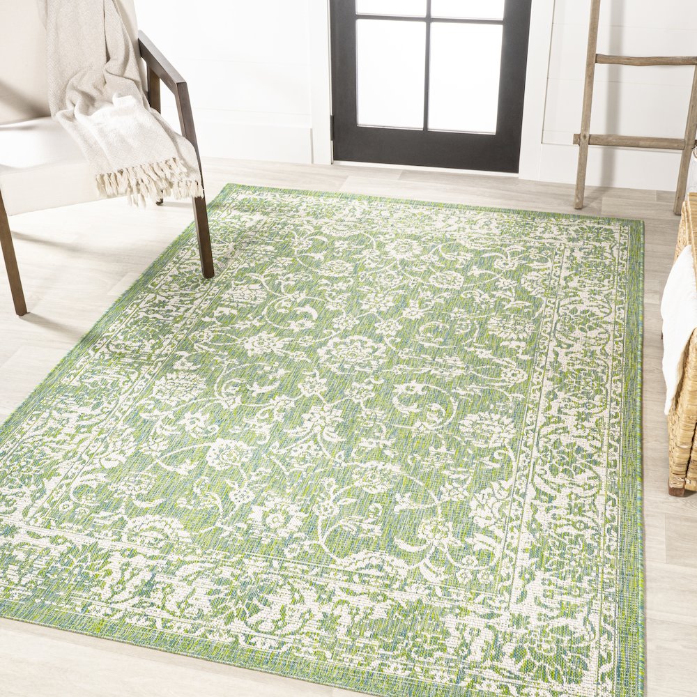 Tela Bohemian Textured Weave Floral Indoor/Outdoor Area Rug