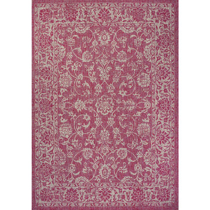 Tela Bohemian Textured Weave Floral Indoor/Outdoor Area Rug