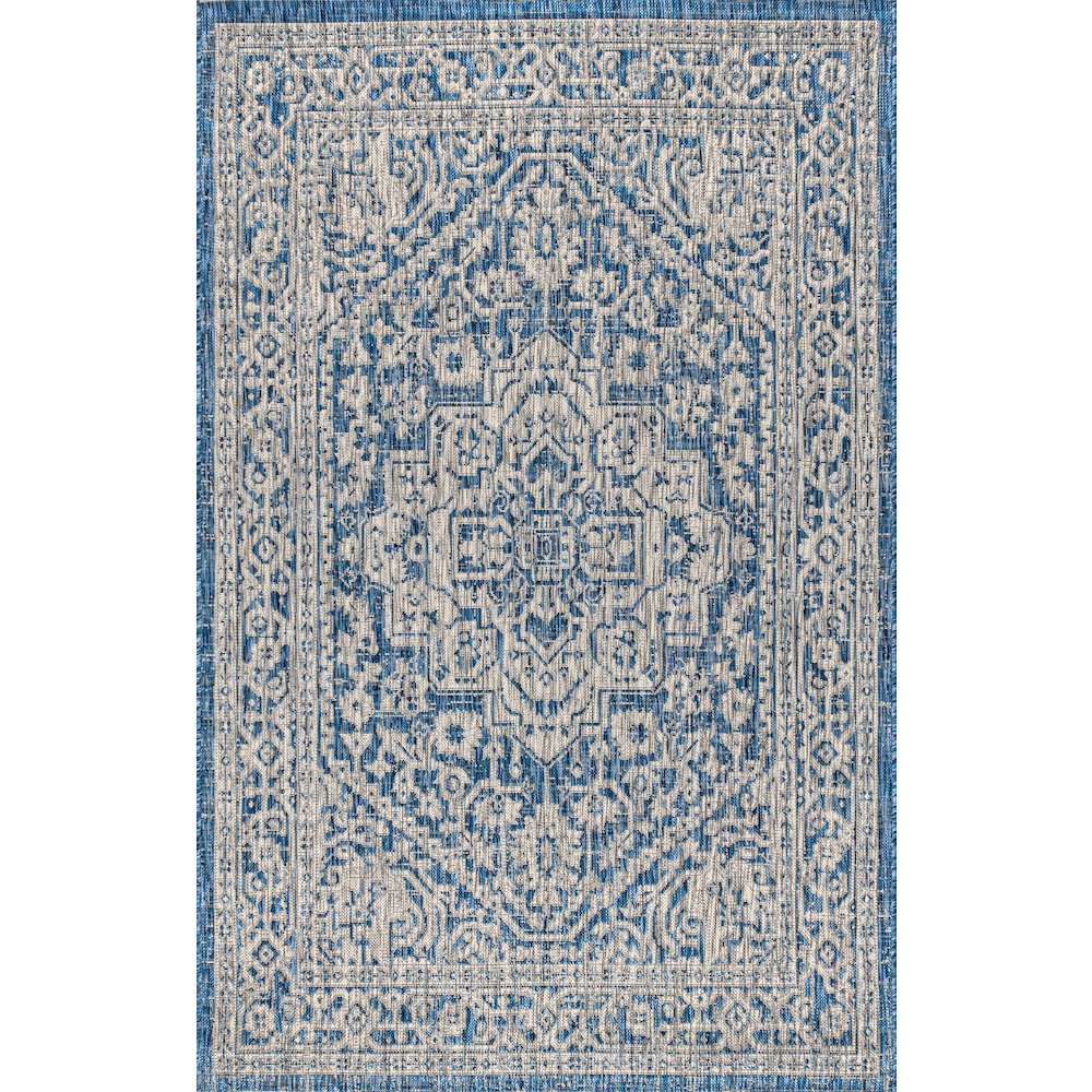 Sinjuri Medallion Textured Weave Indoor/Outdoor Area Rug