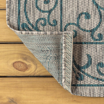 Charleston Vintage Filigree Textured Weave Indoor/Outdoor Area Rug