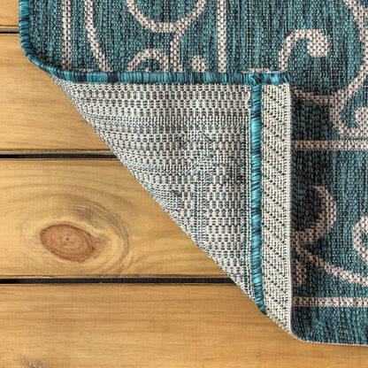 Charleston Vintage Filigree Textured Weave Indoor/Outdoor Area Rug