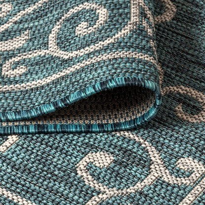 Charleston Vintage Filigree Textured Weave Indoor/Outdoor Area Rug
