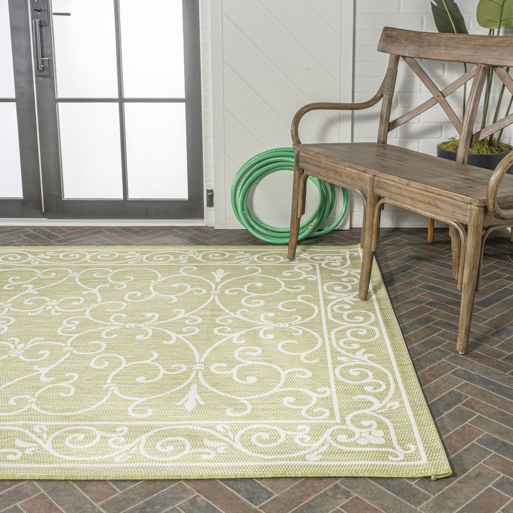 Charleston Vintage Filigree Textured Weave Indoor/Outdoor Area Rug