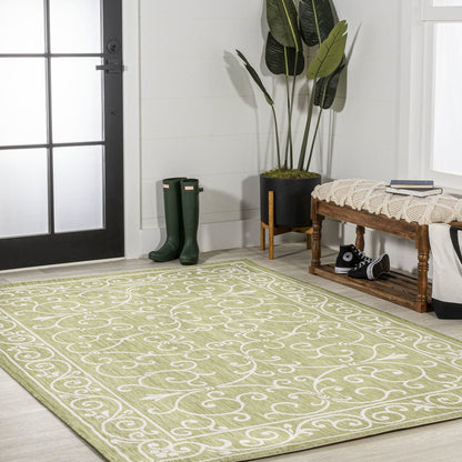 Charleston Vintage Filigree Textured Weave Indoor/Outdoor Area Rug