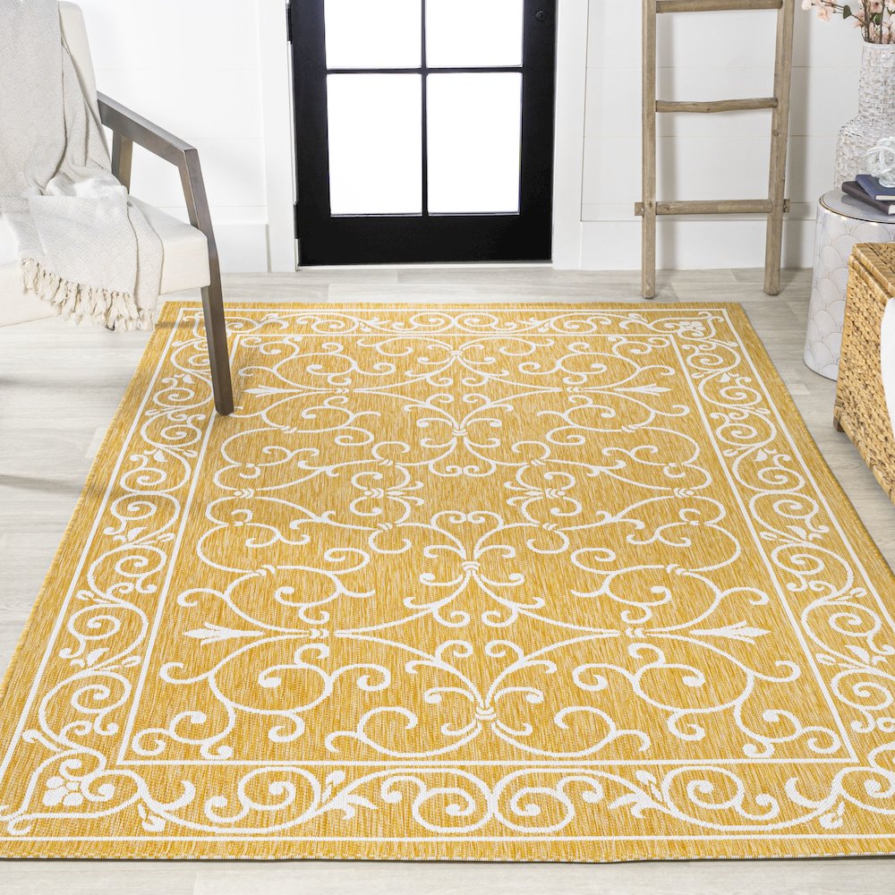 Charleston Vintage Filigree Textured Weave Indoor/Outdoor Area Rug