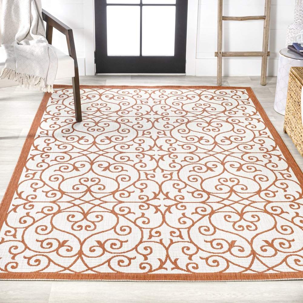 Madrid Vintage Filigree Textured Weave Indoor/Outdoor Area Rug