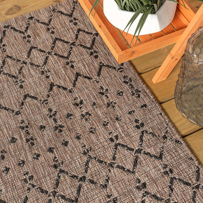 Ourika Moroccan Geometric Textured Weave Indoor/Outdoor Area Rug